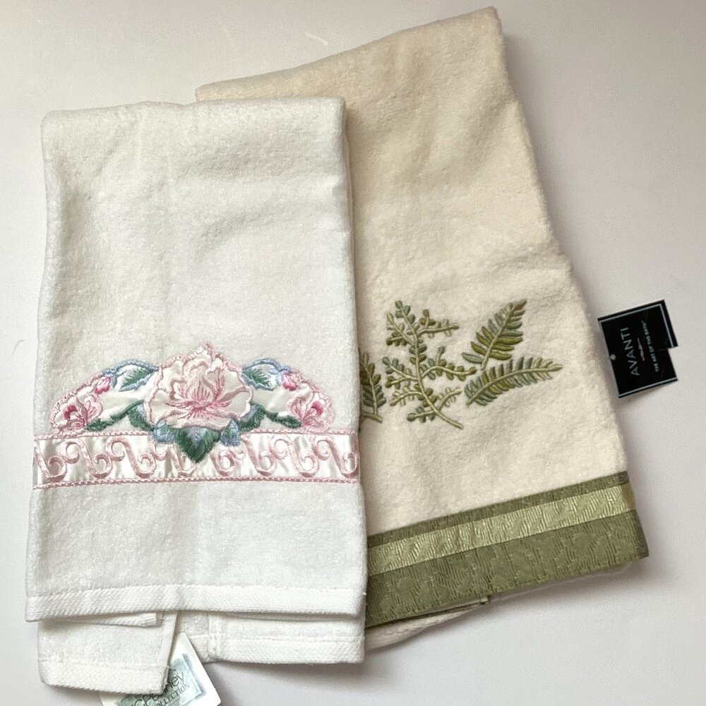 NWT Avanti & JC Penney Hand Guest Bathroom Towels Super Soft Home Decor